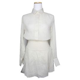 Rag & Bone Abito in Chiffon di Seta di Cotone Off-White