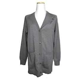 Maison Martin Margiela Grauer asymmetrischer Strickcardigan aus Wolle