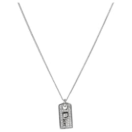 Collana in argento con placca cubica - Dior