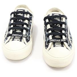 Damen Sneaker aus bestickter Baumwolle in Indigo Blau WALK'N' - Dior