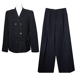 Schwarze zweireihige Zweiteiler-Jacke von Jil Sander