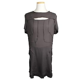 Vestido de seda gris con corte - Isabel Marant