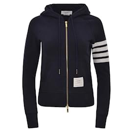 Thom Browne Sudadera de jersey con bucle trasero y rayas RWB