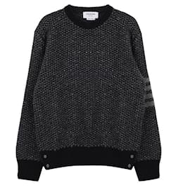 Streifen Tonal Stitch Mohair Tweed Strick - Thom Browne