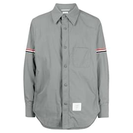 Giacca camicia in nylon con maniche elastiche - Thom Browne