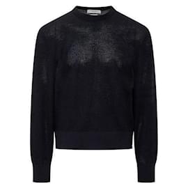 Pulôver de malha em crepe de lã com corte relaxado - Thom Browne
