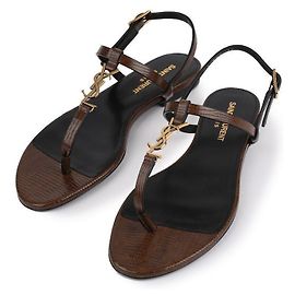 Saint Laurent Sandali Piani Cassandra Marroni