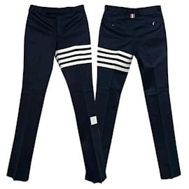 Thom Browne Pantalones Chino No Estructurados de Punto de Algodón Twill Marino