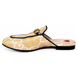 Gucci Mule Loafer Prinstown GG Logo con Horsebit per Donne Beige