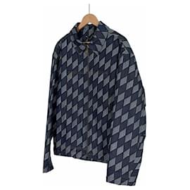 Louis Vuitton Gepolsterte Denim-Truckerjacke Damier Indigo