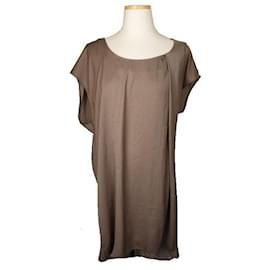 Helmut Lang Abito asimmetrico morbido arricciato kaki