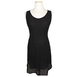 Kenzo Vestido sin mangas de encaje negro Punching