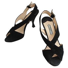 Prada Sandali in scamosciato nero