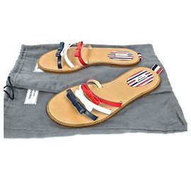 Thom Browne Sandalias deslizantes de tres lazos en vitello capretto multicolor