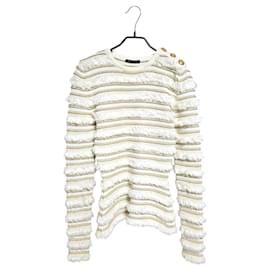 Damen Tweed Strick mit Schulterpolstern - Balmain