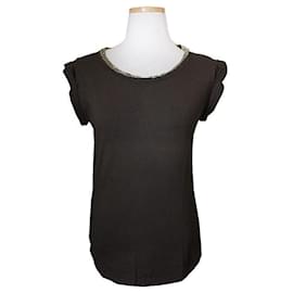 T-Shirt mit goldenem Ausschnitt - Dolce & Gabbana