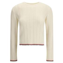 Strickpullover mit Rundhalsausschnitt in Rippenmuster - Thom Browne