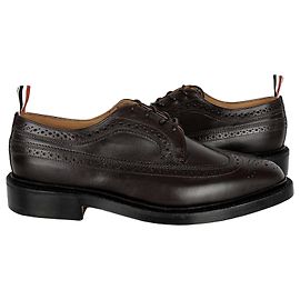 Thom Browne Mocassins en cuir brogue classique à trois bandes pour hommes (Marron)