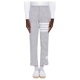 Pantaloni in cotone loopback seersucker - Thom Browne