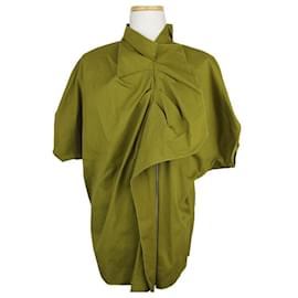 Kollektion Olivgrünes Rüschenshirt mit Reißverschluss - Lanvin