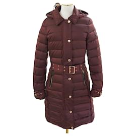 Burberry Lange gepolsterte Jacke Ashmoore Burgunder