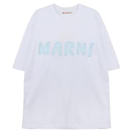 Camiseta blanca de algodón orgánico con logo - Marni