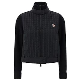 Cardigã de lã acolchoado com patch logo Grenoble - Moncler