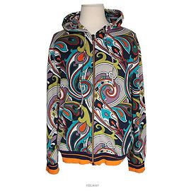 Etro Giacca con cappuccio e zip multicolore