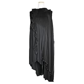 Vestido Maxi Plisado Negro - Balenciaga
