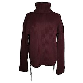Burgunderfarbener Wollpullover mit Rollkragen - Gucci