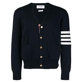 Cárdigan Milan de punto azul marino - Thom Browne
