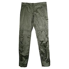 Pantalones cargo de satén verde caqui - Prada