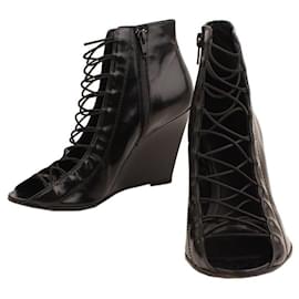 Botines de cuña negros con cordones - Givenchy