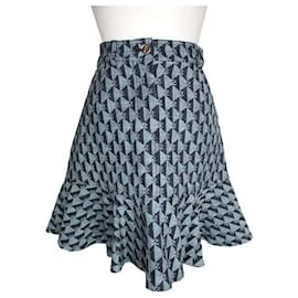 Blaue Jacquard-Rüschenshorts - Sandro
