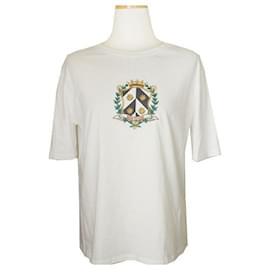 Weißes kurzärmliges T-Shirt mit Stickerei Born to Love - Sandro