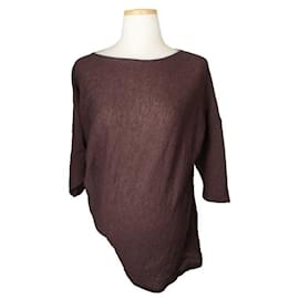 Braunes asymmetrisches Strickoberteil - Lanvin