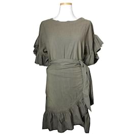 Vestido con volantes verde oliva Isabel Marant Étoile