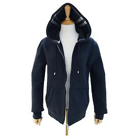 Burberry Felpa Donna con Zip in Cotone Blu Marino con Logo di Cavallo - Regalo per Amiche
