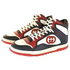 Gucci Zapatillas para hombres de tela negra y blanca