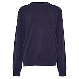 Louis Vuitton Cashmere-Pullover mit LV-Prägung in Marineblau