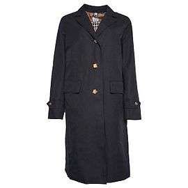 Burberry Manteau Wrap Femme Faringdon en Gabardine Noir