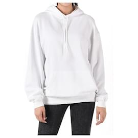 Weißer Hoodie mit gesticktem Tattoo-Logo - Balenciaga