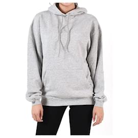 Grau Bestickter Hoodie mit Tattoo-Logo - Balenciaga