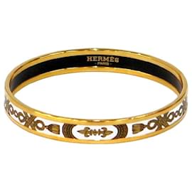 Hermès Pulsera de bangle de esmalte marfil
