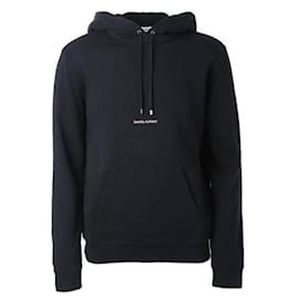 Logo Signature Crop Hoodie - Saint Laurent