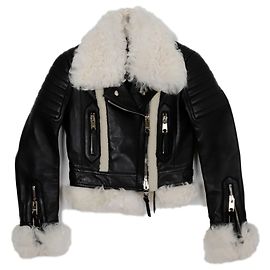 Burberry Shearling-Bikerjacke Größe