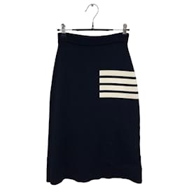 Thom Browne Falda de lana de punto doble cara Bars