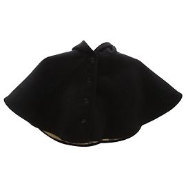 Burberry Capa A-line de lana a cuadros con capucha para niños negra