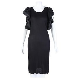 Kleid mit Seidenbesatz von Lanvin