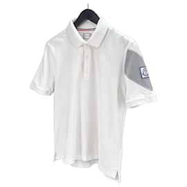 Moncler Gamma Blau Polo Kurzarm T-Shirt Weiß